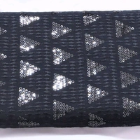 Shandaar Wears  Fabric Chikankari Sequence Navy Blue SW-53 - 1 Meter