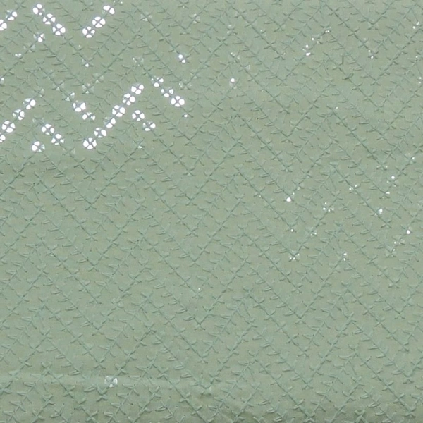 Shandaar Wears  Fabric Chikankari Sequence pale leaf SW-56 - 0.25 Meter