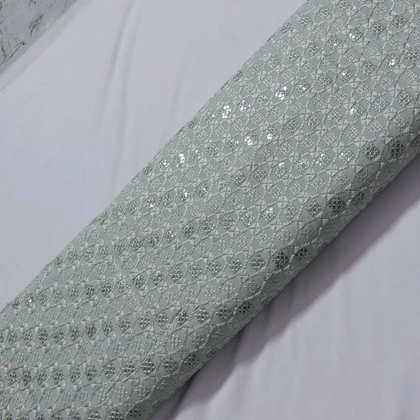 Shandaar Wears  Fabric Chikankari Sequence Spring Rain SW-57 - 0.25 Meter