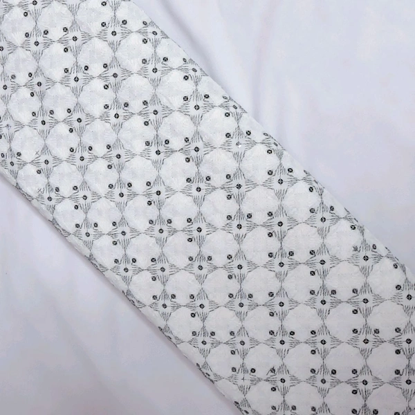 Shandaar Wears  Fabric Chikankari Sequence White SW-62 - 0.25 Meter, White