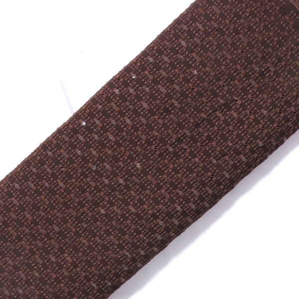 Shandaar Wears  Fabric Chikankari Sequence Crater Brown SW-64 - 0.25 Meter