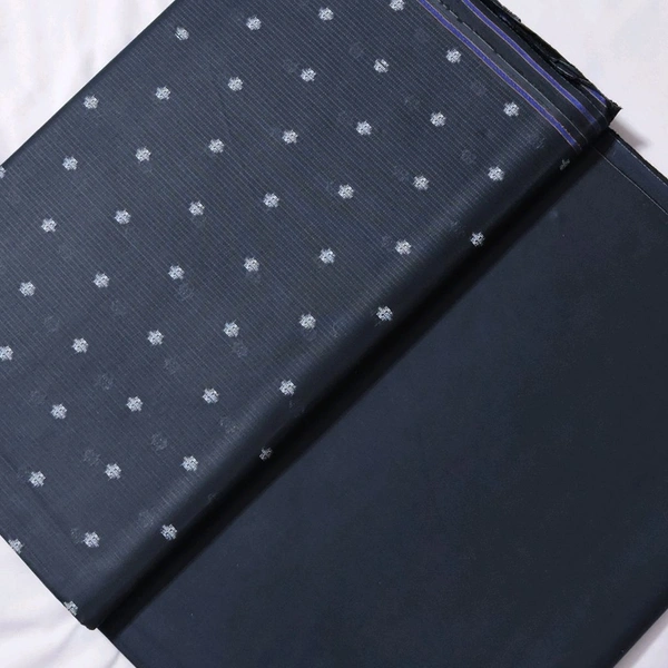 Shandaar Wears  Fabric Cotton Navy Blue Self Maching SW-77 - Kurta Fabrics, 0.25 Meter