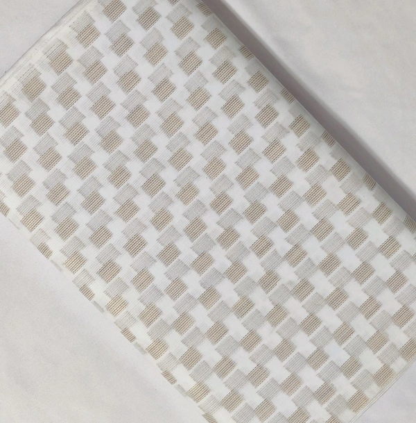 Shandaar Wears  Fabric Cotton White Self Butta SW-130 - 1 Meter