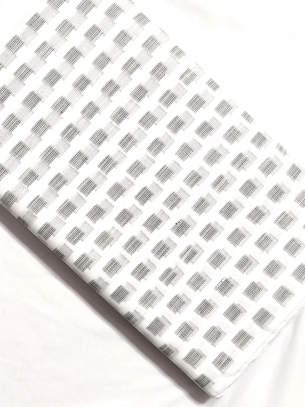 Shandaar Wears  Fabric Cotton White Self Butta SW-131 - 1 Meter