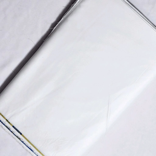 Shandaar Wears  Fabric Cotton Blend White Plain Giza SW-106 - 1 Meter