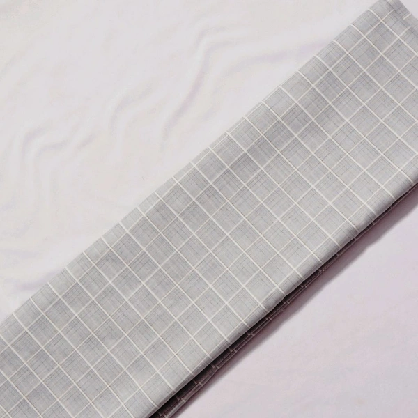 Shandaar Wears  Fabric Cotton Blend Grey Self Check SW-152 - 1 Meter