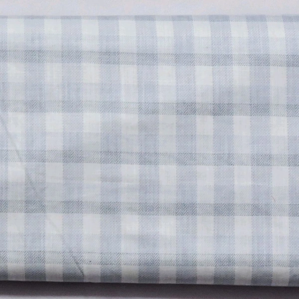 Shandaar Wears  Fabric Cotton White Blue Self Check SW-153 - 1 Meter
