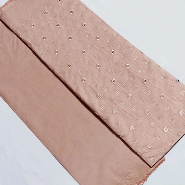 Shandaar Wears  Fabric Cotton Sequence Pink Maching SW-155 - Kurta Fabric, 0.25 Meter