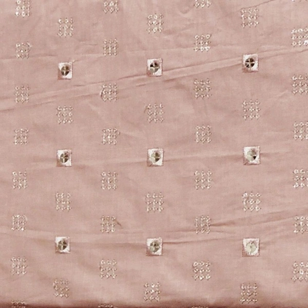 Shandaar Wears  Fabric Cotton Sequence Pink Maching SW-155 - Kurta Fabric, 0.25 Meter