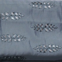Shandaar Wears  Fabric Cotton Silk Sequence Cadet Blue Maching SW-158 - Kurta Fabric, 1 Meter