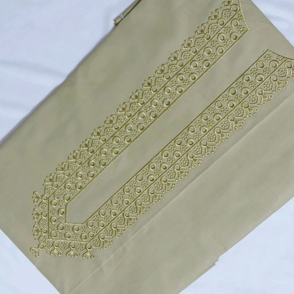 Shandaar Wears Fabric Cotton Neck Embroidery Gray Olive SW-163