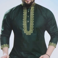 Shandaar Wears Fabric Cotton Neck Embroidery Kai Green SW-164