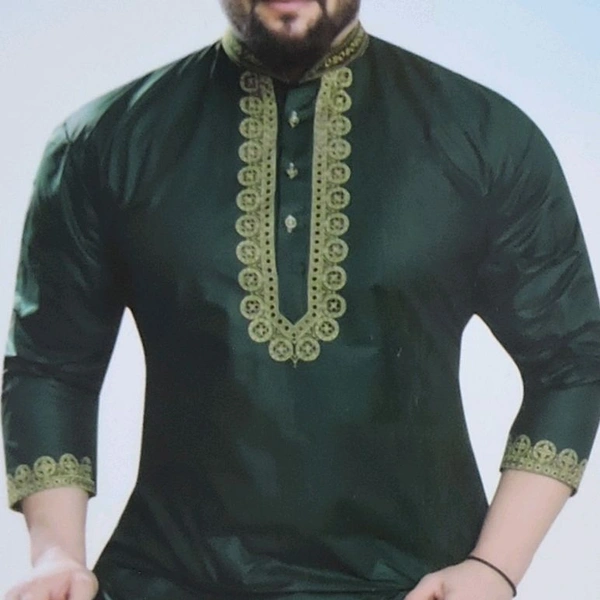 Shandaar Wears Fabric Cotton Neck Embroidery Kai Green SW-164