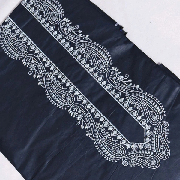 Shandaar Wears Fabric Cotton Neck Embroidery Navy Blue SW-165