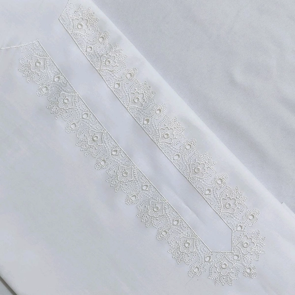 Shandaar Wears Fabric Cotton Neck Embroidery White SW-168