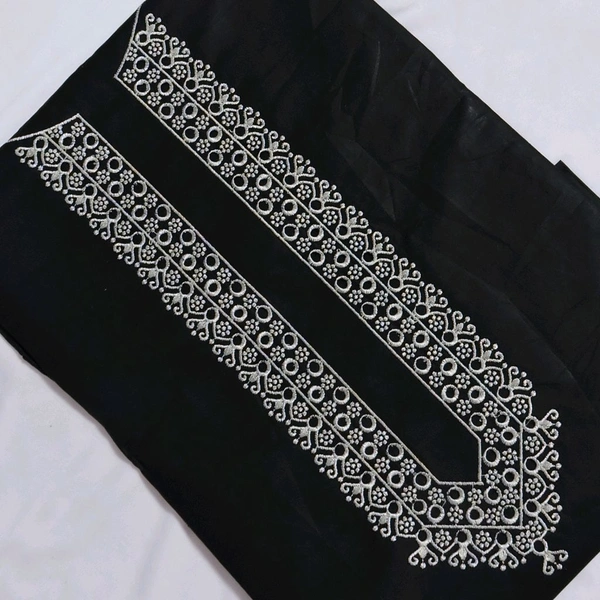 Shandaar Wears Fabric Cotton Neck Embroidery Black SW-170