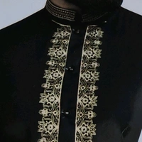 Shandaar Wears Fabric Cotton Neck Embroidery Black SW-171