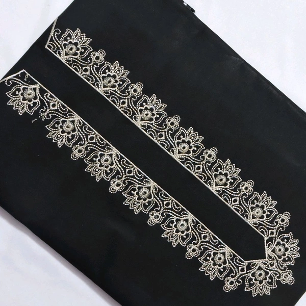 Shandaar Wears Fabric Cotton Neck Embroidery Black SW-172