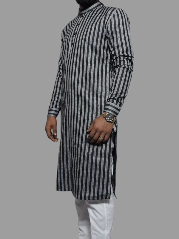 Shandaar Wears Men's Kurta Black Khadi Self 35 - 40