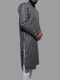 Shandaar Wears Men's Kurta Black Khadi Self 35 - 40