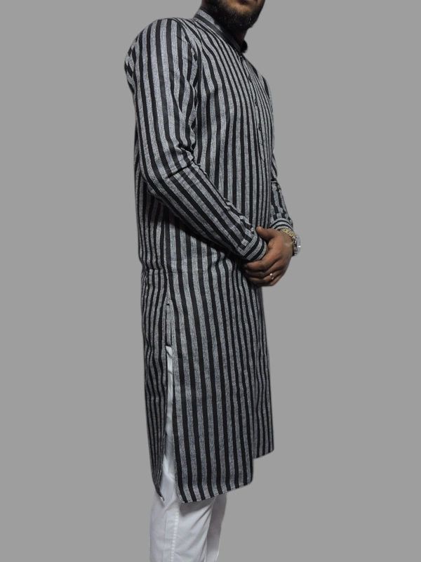 Shandaar Wears Men's Kurta Black Khadi Self 35 - 40