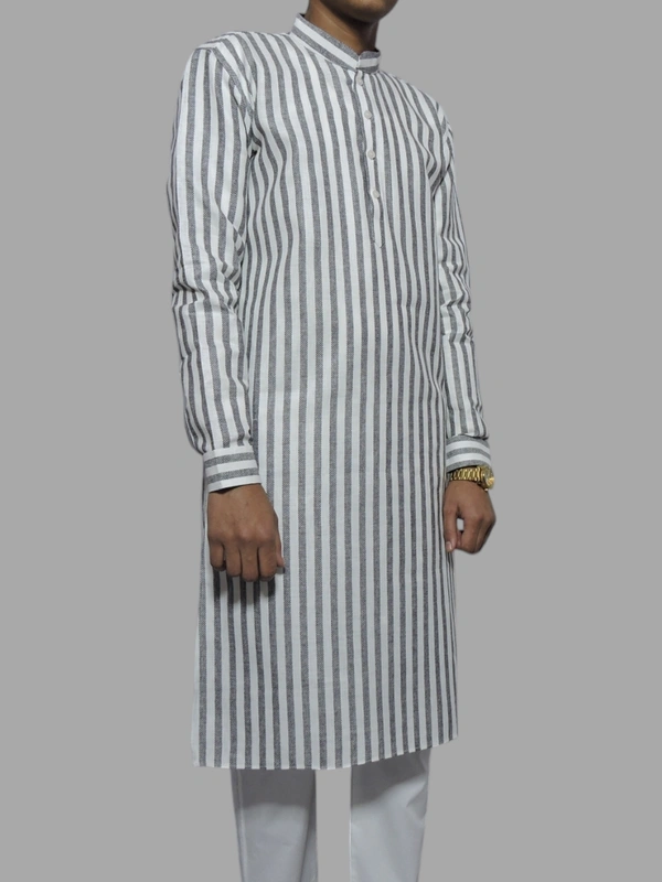 Shandaar Wears Men's Kurta White Khadi Self  36 - 40