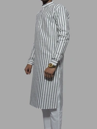 Shandaar Wears Men's Kurta White Khadi Self  36 - 40