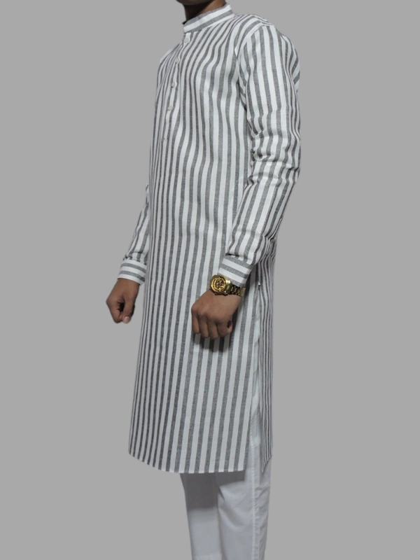 Shandaar Wears Men's Kurta White Khadi Self  36 - 40
