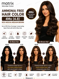 Matrix Wonder Ammonia Free Hair Color 4Mo (4.8) 90ML | Rich Mocha Medium Brown Hair Colour | Up to 50% Grey Coverage | Long-Lasting Salon Finish with Soft & Shiny Hair - 90g