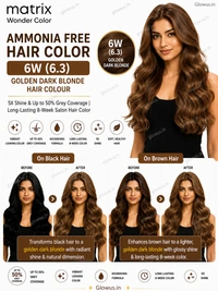 Matrix Wonder Ammonia Free Hair Color 6W (6.3) 90ML | Golden Dark Blonde Hair Colour | 5X Shine & Up to 50% Grey Coverage | Long-Lasting 8-Week Salon Hair Color - 90g