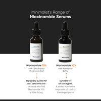 Minimalist 10% Niacinamide Face Serum 30ml | Oil Control & Anti-Acne with Zinc | Skin Clarifying Serum for Pore Care, Blemish Removal & Smooth Texture | For All Skin Types