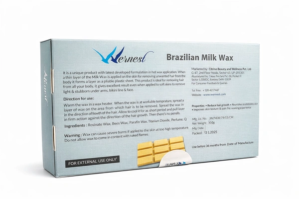 Wernest Brazilian Milk Wax 500gm | Hair & Tan Removal Cream for Women & Men | Smooth Skin Waxing | Gentle Formula for All Skin Types