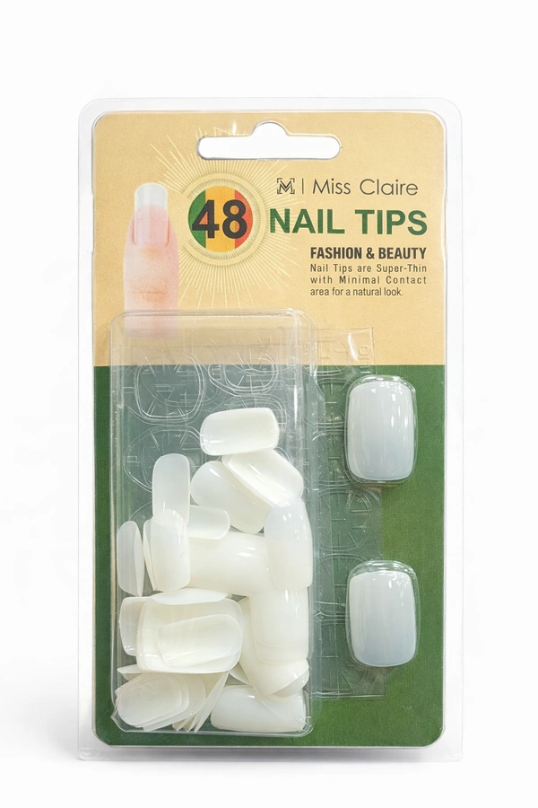 Miss Claire Nail Tips Artificial False Nails | Professional Acrylic Nail Extensions | Durable Natural Looking Nail Tips for Nail Art, Manicure, Salon & Home Use