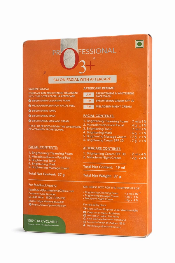 O3+ Professional Brightening Skin Confidence Kit with Vitamin C & Arbutin | Fades Dark Spots & Tan Removal | Skin Radiance & Even Tone | Professional Facial Kit