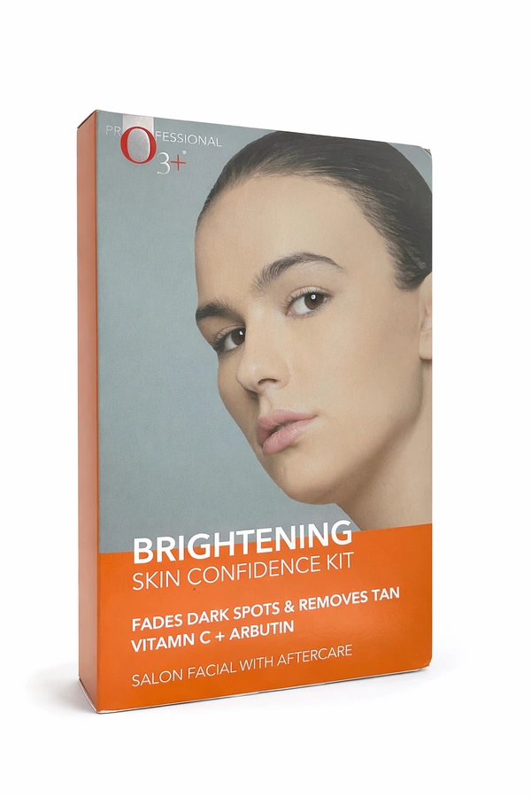 O3+ Professional Brightening Skin Confidence Kit with Vitamin C & Arbutin | Fades Dark Spots & Tan Removal | Skin Radiance & Even Tone | Professional Facial Kit