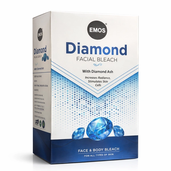 Emos Diamond Bleach Cream Salon Pack 1000g Extract with Diamond Ash for Instant Glow| Face & Body Bleach for Men & Women | Brightening & Even Skin Tone