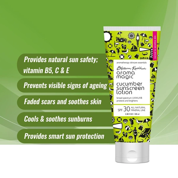 Aroma Magic Cucumber Sun Screen Lotion, SPF 30, 100ml
