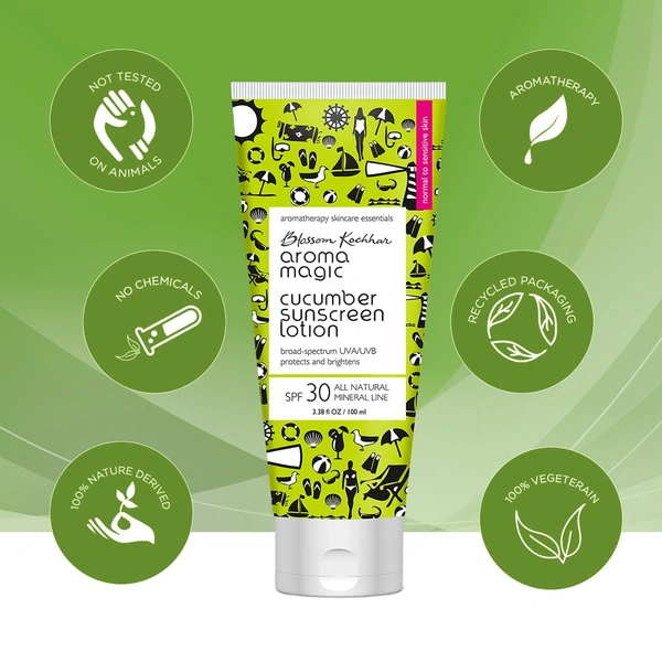 Aroma Magic Cucumber Sun Screen Lotion, SPF 30, 100ml