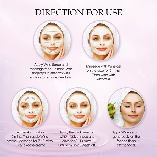 Asta Berry Wine Facial Kit 270ml | Antioxidant-Rich Formula with Grape Extract | Almond Oil & Shea Butter to Reduce Signs of Aging | Nourish & Brighten Skin