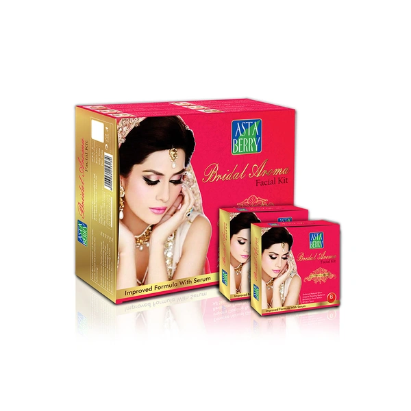 Asta Berry Astaberry Bridal Aroma Facial Kit  36g 6-Step Pack of 12 Facial | Perfect Pre-Wedding Skin Care | Enriched with Natural Ingredients for Glowing, Radiant, and Nourished Skin | Suitable for All Skin Types