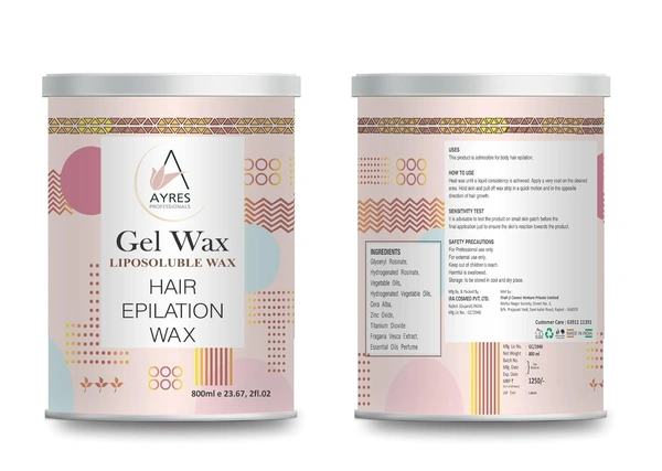 Swiss Beauty Ayres Liposoluble Classic Gel Wax Crystal Clear 800ml | Non-Sticky & Smooth Hair Removal | Easy to Use, Gentle on Skin | Long-Lasting Silky Finish