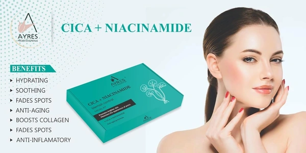 Ayeres Ayres Professional Monodose Cica+Niacinamide Facial Kit with Blemish control | Anti-ageing formula | Promote Brighter skin| Minimises the appearance of pares