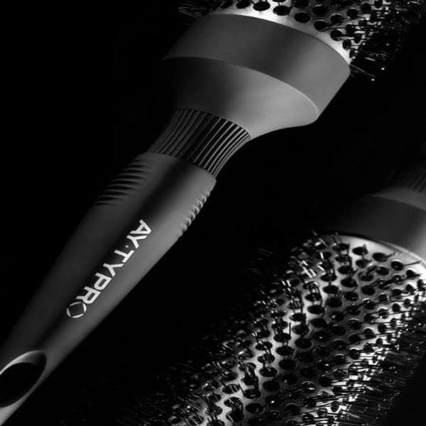 AYTY Pro AYTY PRO Ceramic Thermal Brush 53mm with Nylon Bristle | Professional Round Brush for Smooth Blowouts | Volume & Curls | Anti-Slip Grip for All Hair Types