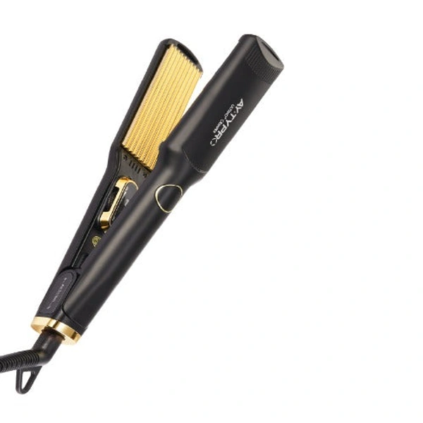 AYTY Pro Hair Crimper Nano Gold Titanium Black | Wide Plates | 60W Power | Digital Temperature Control | Fast Heat Up | Anti-Winding Cable | Auto Shut Off | Volume Boost