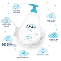 Dove Baby Dove Rich Moisture Body wash Sampoo 400ml with 100% Skin-Natural Nutrients | Hypoallergenic, Tear-Free, Paraben-Free | Gentle Care for Newborn & Sensitive Skin