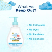 Dove Baby Dove Rich Moisture Hypoallergenic  Body Wash 200ml with 100% Skin-Natural Nutrients | Tear-Free, pH Balanced, Paraben-Free | Gentle Care for Newborn & Sensitive Skin