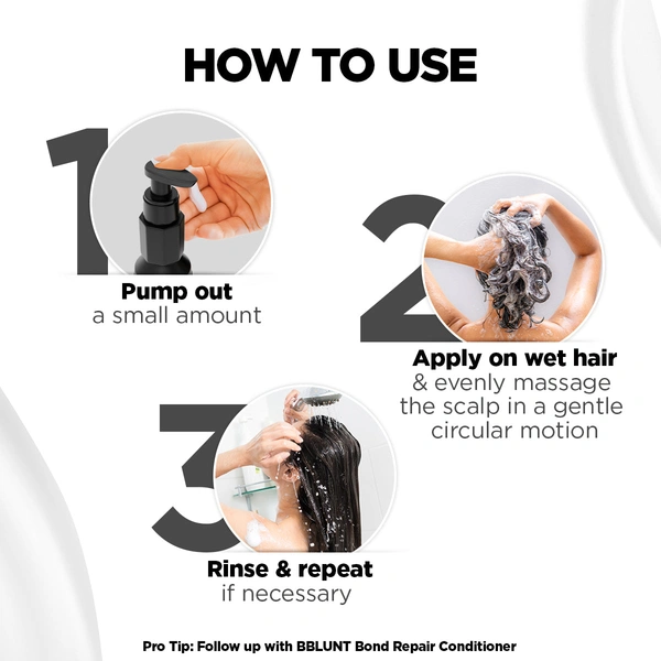 Bblunt BBLUNT Bond Repair Shampoo 300ml for unisex with MaliPeptide BondTech Repairs Hair Damage by 89% in 1 Use* | Strengthens & Restores Hair Bonds | SLS & Paraben Free