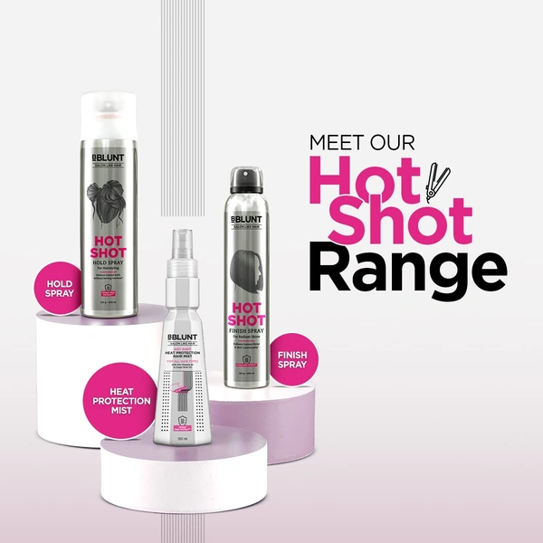 Bblunt BBLUNT Hot Shot Heat Protection Hair Mist 150ml | Protects Up to 230�C | Prevents Styling Damage & Breakage | Lightweight Leave-In Spray for Men & Women | Designed for Indian Hair