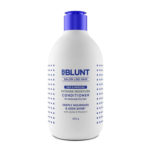 Bblunt BBLUNT Intense Moisture Conditioner 250g with Vitamin E & Jojoba for Unisex| Deep Hydration for Dry & Frizzy Hair | Softens, Smoothens & Adds Shine |  Salon Tested