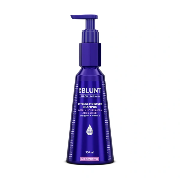 Bblunt BBLUNT Intense Moisture Shampoo 300ml for unisex with Jojoba & Vitamin E | Deep Hydration for Dry & Frizzy Hair | Restores Softness & Shine | Gentle Cleanse